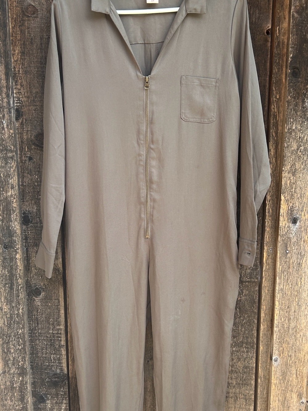 Smash + Tess Olive Green/Taupe Utility Jumpsuit